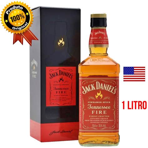 Jack Daniels Fire Litro Com Caixa Importado Original Shopee