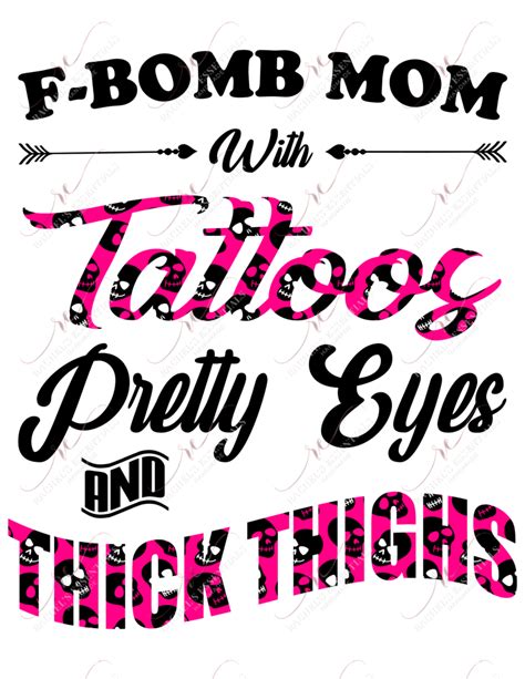 Black And Pink Skulls Fbomb Mom With Tattoos Pretty Eyes And Thick Thi