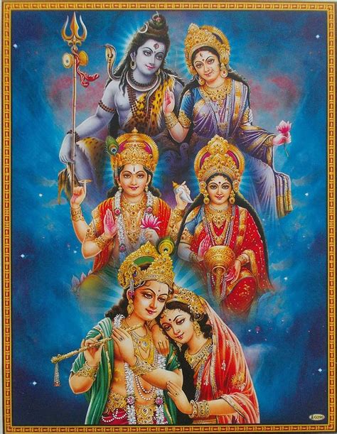 Divine Hindu Couples Shiva And Parvati Vishnu And Lakshmi Krishna