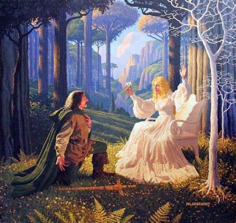 The Lord Of The Rings Art By Tim Hildebrandt Legolas Aragorn Y Arwen