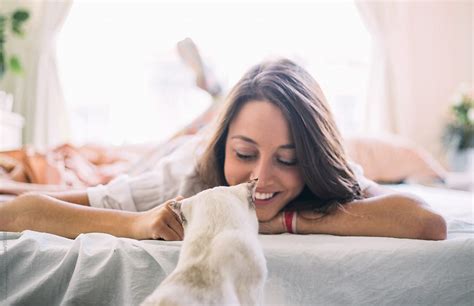 Young Woman Spending Morning With Her Cat In Bed Del Colaborador De Stocksy Jovo Jovanovic