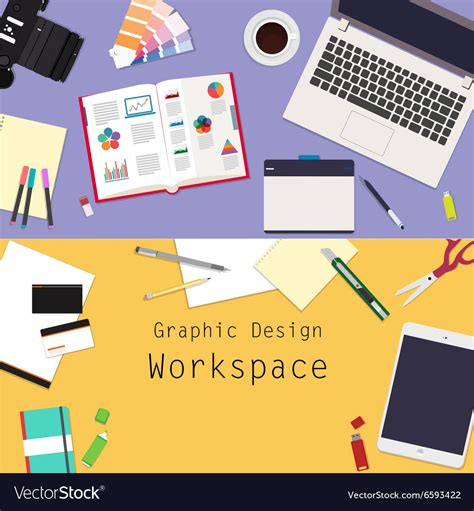 Graphic Design Workspace Royalty Free Vector Image