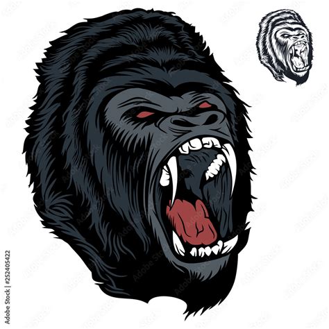 Angry Screaming Scream Gorilla Stock Vector Adobe Stock