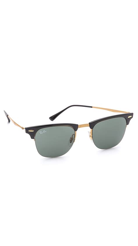 Ray Ban Clubmaster Sunglasses In Metallic For Men Lyst