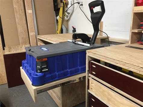 Kreg Foreman On A Sliding Platform For Miter Workstation Woodworking