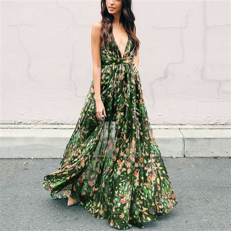 Bohemian Long Dress Backless Maxi Dresses Bohemian Dress Maxi Dress