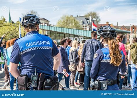 amsterdam netherlands april 31 2017 the handhaving police department having a look in the