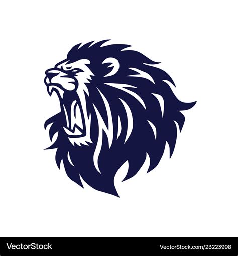 Lion Head Roaring Logo Royalty Free Vector Image