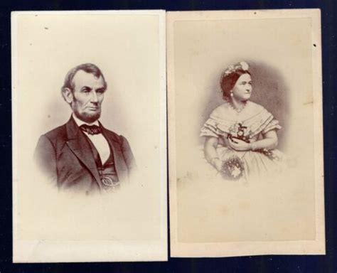 2 Separate Portraits Of Abraham And Mary Lincoln Cdv Photographs