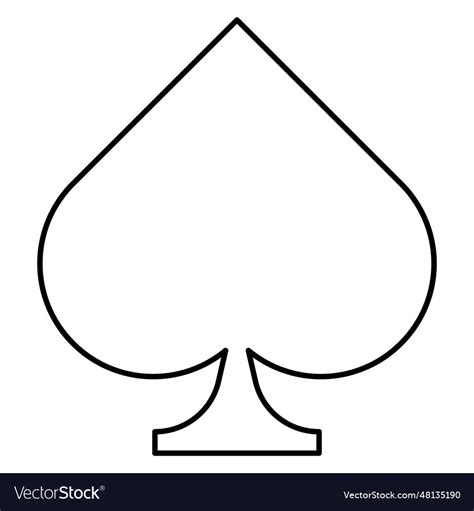 Playing Card Spade Suit Line Icon Royalty Free Vector Image
