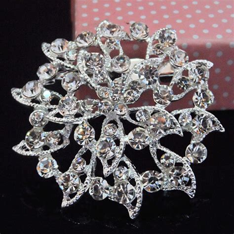 Crystal Flower Brooch Pins Wedding Dress Bridal Brooches Luxury Women Jewelry In Brooches From