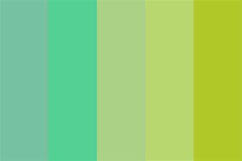 It is one of the colors of the rainbow. Different shades of green Color Palette
