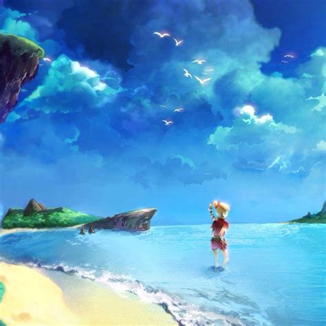 Meisje In Het Water Anime Scenery Scenery Wallpaper