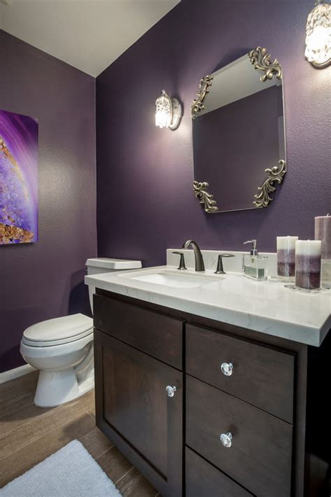 Before To A Dramatic Purple Powder Room After So Cal
