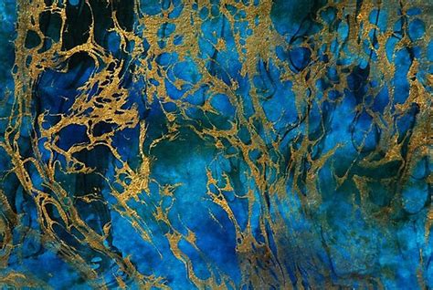 Teal Gold Marble Photographic Prints By Lmpdrawings