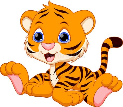 Cute Baby Tiger Cartoon Stock Illustration Illustration