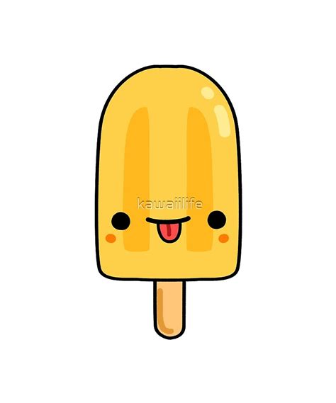Kawaii Orange Popsicle Sticker By Kawaiilife Cute Easy Drawings Cute