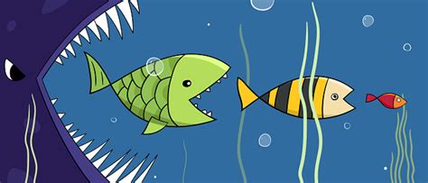 Big Fish Eats Little Fish Stock Illustration Download Image Now Sea