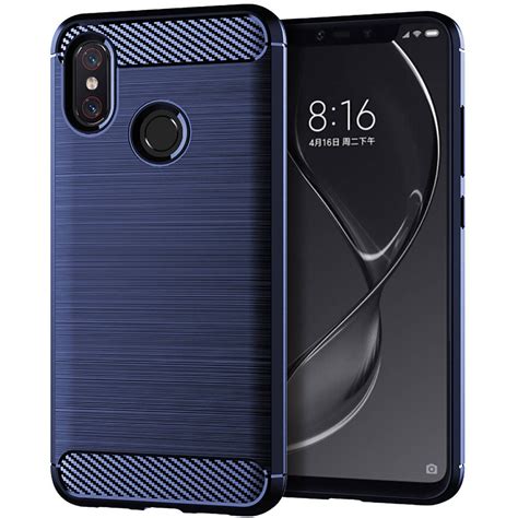 Xiaomi Mi 8 Cover Tpu Phone Case Carbon Fiber Brushed Protective Case