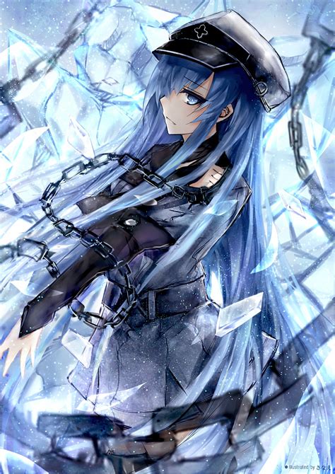 Blue Haired Female Anime Character Akame Ga Kill