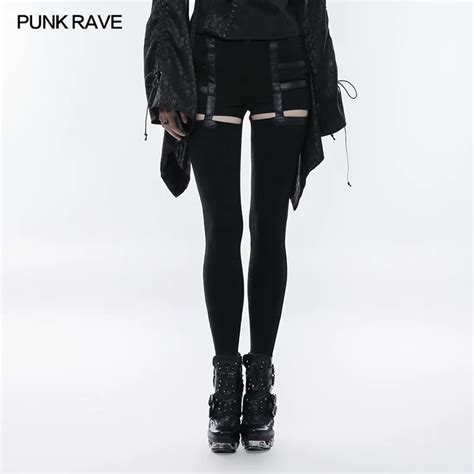 New Punk Rave Fanshion Casual Black Sexy Hollow Out Stretch Women Trousers Pants Opk158pants