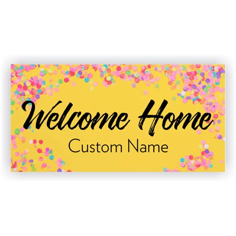 Welcome Home Banner With Confetti Custom Signs