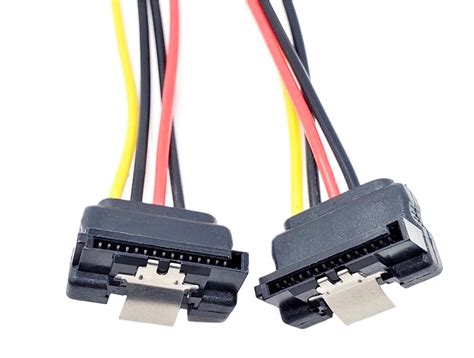 12in Molex Lp4 Power To 2 Sata Latching Right Angle Cable Micro