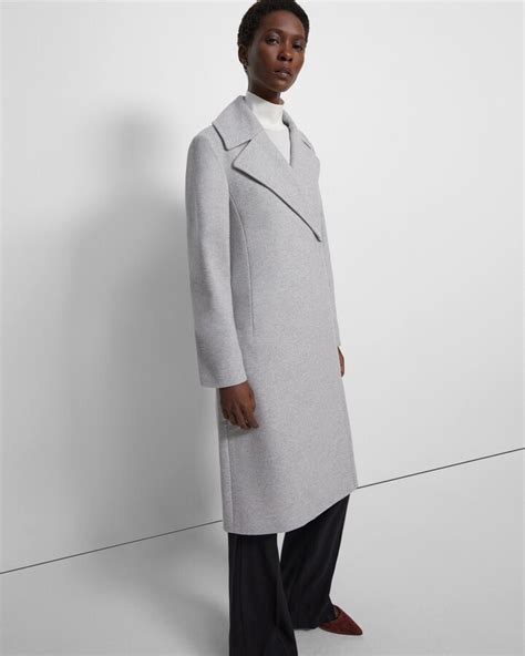 Theory Sculpted Coat In Recycled Wool Melton Shopstyle