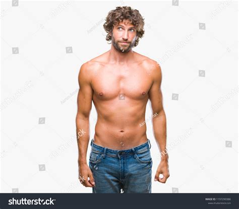 Handsome Hispanic Model Man Sexy Shirtless Stock Photo