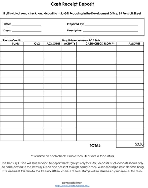 Free Cash Receipt Templates Word Excel