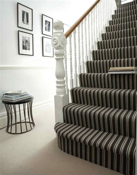 The Best Striped Carpet Staircase And Hallway Red Carpets Leicester