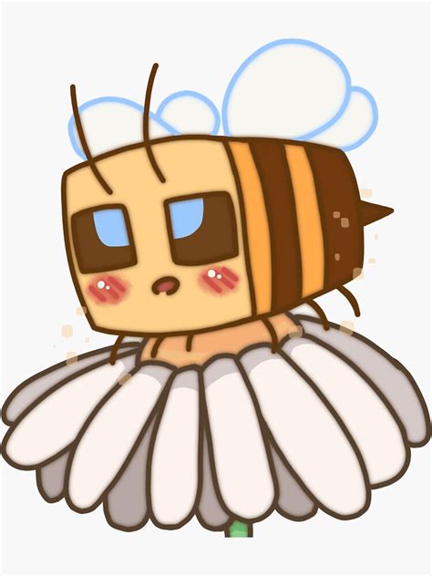 Minecraft Bee And Daisy Sticker For Sale By Blurrykenda Redbubble