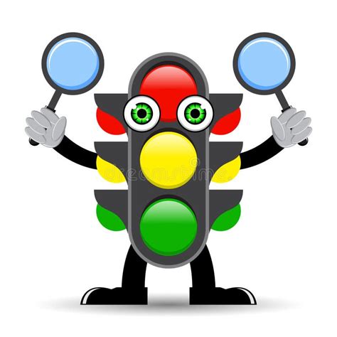 Cartoon Traffic Light Character Design Stock Illustration