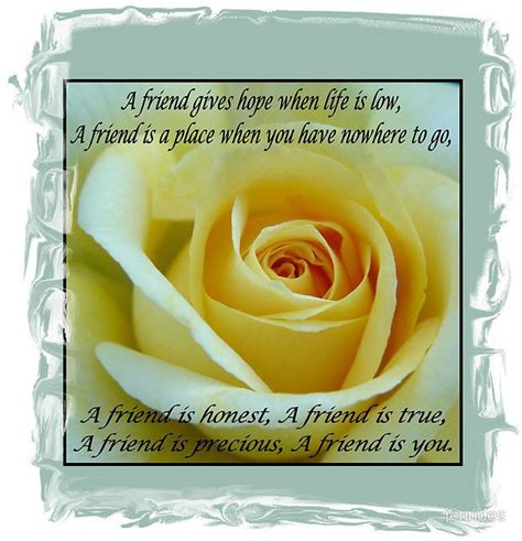Yellow Rose With Friendship Poem