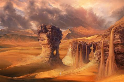 Desert Waterfall Concept By Patheagames On Deviantart High Fantasy