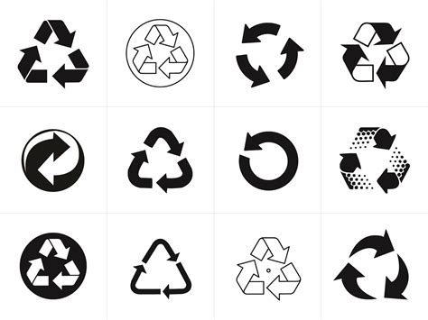 recycling symbol vectors for download signs and symbols