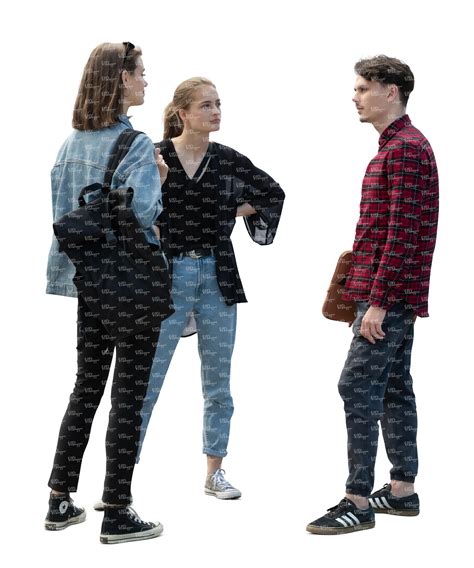 Cut Out Group Of Three People Standing And Talking Vishopper