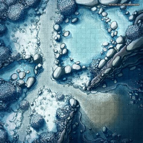 The Yeti S Cave Winter Encounter Battle Map X R Dndmaps