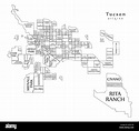 Ciudad moderna - Mapa de la ciudad de Tucson, Arizona, Estados Unidos ...