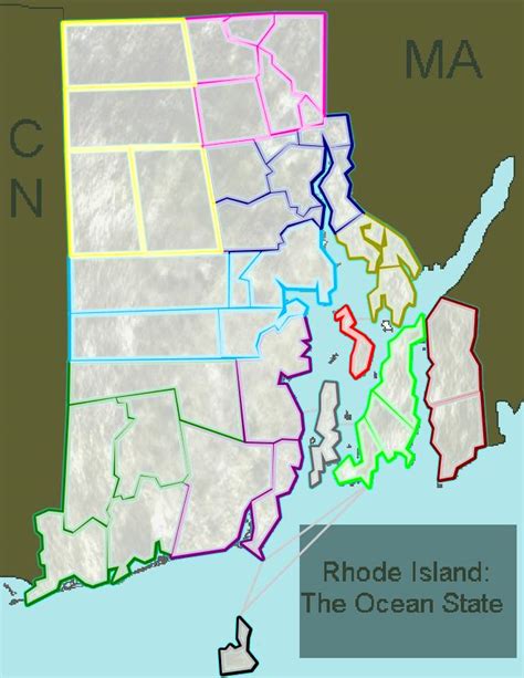 Rhode Island The Ocean State Map