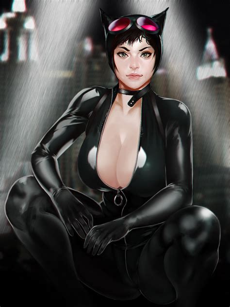 Rule 34 1girls Batman Series Black Hair Bodysuit Botslim Breasts Busty Catsuit Catwoman