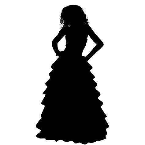 Silhouette Of A Woman In A Long Dress Free Image Download