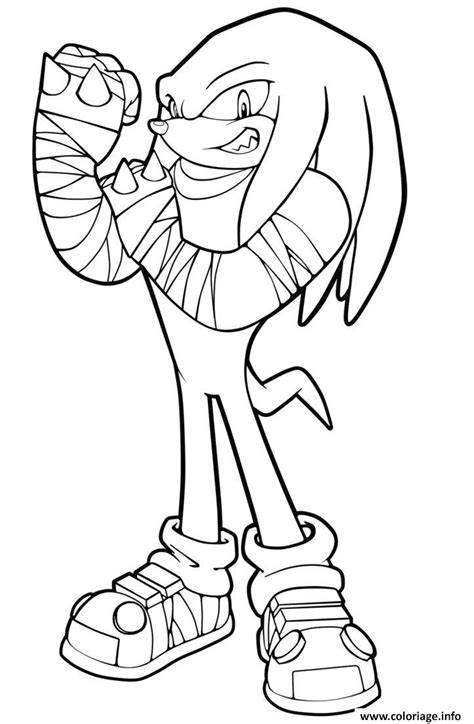 Coloriage Knuckles The Echidna Sonic Boom Dessin Sonic Imprimer The