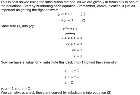 Gcse Simultaneous Equations Solving At The Same Time