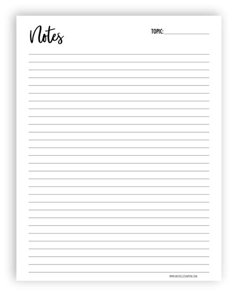 Printable Notes Page