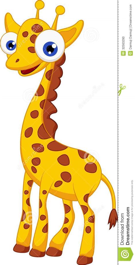 Cute Giraffe Cartoon Stock Vector Illustration Of Drawing