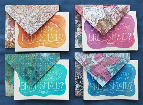 Diy watercolor birthday card (free coloring card template!) DIY | Watercolor 'Will You Be My Bridesmaid?' Cards | Glamour & Grace