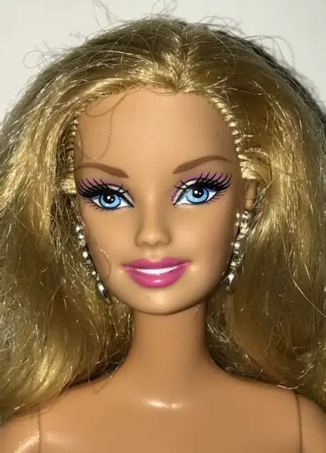 Nude Barbie Fashionistas Glam Articulated Blonde Belly Button Doll For Ooak Picclick