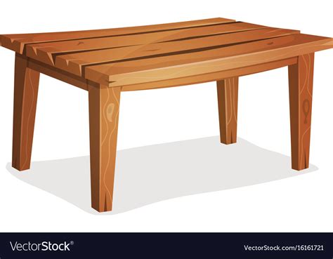 Cartoon Wood Table Royalty Free Vector Image Vectorstock