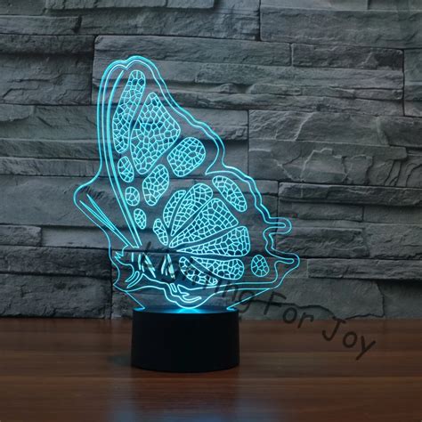 Bedside Table Lamp 7 Colorful Luminous Lava Lamp Light Butterfly 3d Led